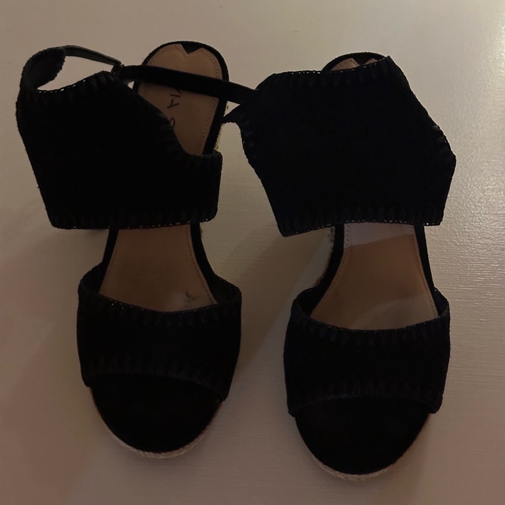 Via Spiga black suede sandals